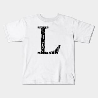 L Filled - Typography Kids T-Shirt